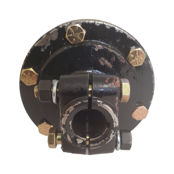 40 HP Slip Clutch With 1 3/8" Round Female And 1 3/8" 6 Male B4156 Bare-co 40 HP Slip Clutch Part No: B4156 Diameter: 6" 1 3/8" Round Bore Female 1 3/8" x 6 Spline Male 3/8" Keyway