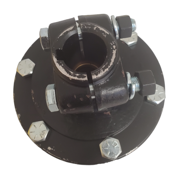 40 HP Slip Clutch With 1 3/8" Round Female And 1 3/8" Round Male B4169 Bare-co 40 HP Slip Clutch Part No. B4169 Diameter: 6" 1 3/8" Round Bore Female 1 3/8" Round Male 3/8" Keyway